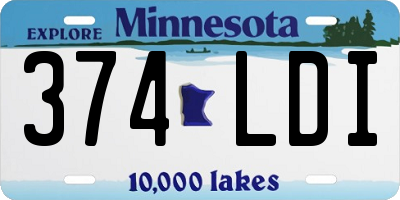 MN license plate 374LDI