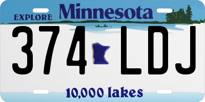 MN license plate 374LDJ