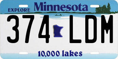 MN license plate 374LDM