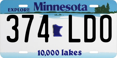 MN license plate 374LDO