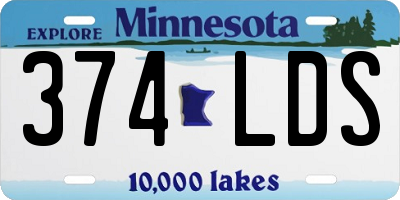 MN license plate 374LDS