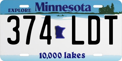 MN license plate 374LDT