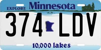 MN license plate 374LDV