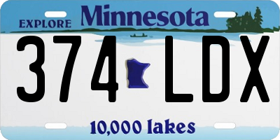 MN license plate 374LDX