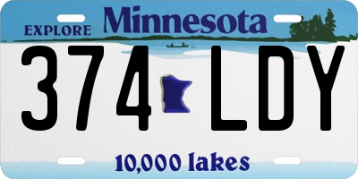 MN license plate 374LDY