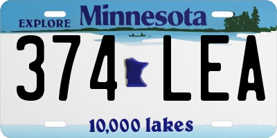 MN license plate 374LEA