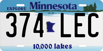 MN license plate 374LEC