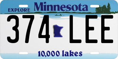 MN license plate 374LEE