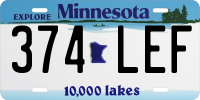 MN license plate 374LEF