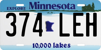 MN license plate 374LEH