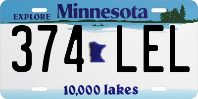 MN license plate 374LEL