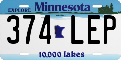 MN license plate 374LEP