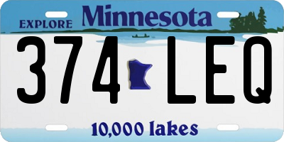 MN license plate 374LEQ