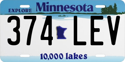 MN license plate 374LEV
