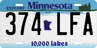 MN license plate 374LFA