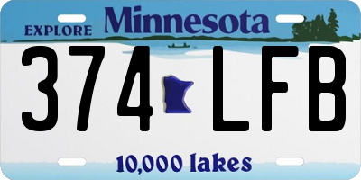 MN license plate 374LFB