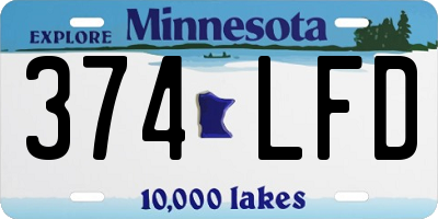 MN license plate 374LFD