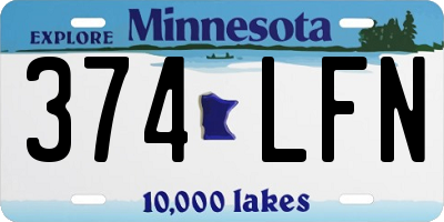 MN license plate 374LFN