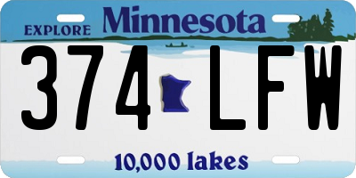 MN license plate 374LFW