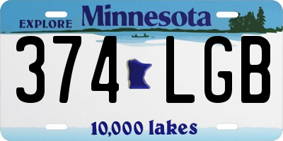 MN license plate 374LGB
