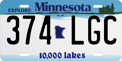 MN license plate 374LGC
