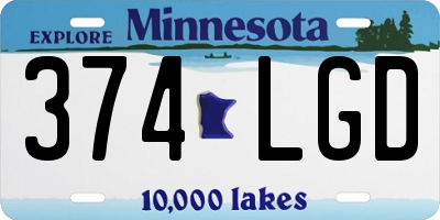 MN license plate 374LGD