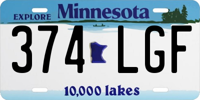 MN license plate 374LGF