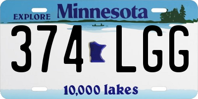 MN license plate 374LGG
