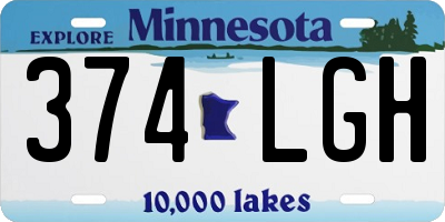 MN license plate 374LGH