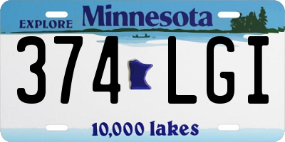 MN license plate 374LGI