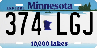 MN license plate 374LGJ