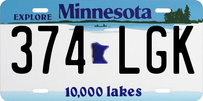MN license plate 374LGK