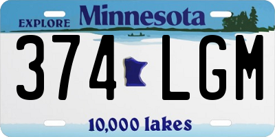 MN license plate 374LGM