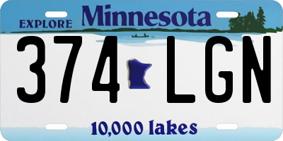 MN license plate 374LGN
