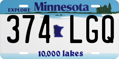 MN license plate 374LGQ