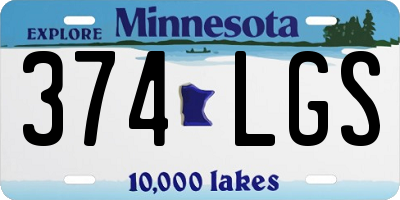 MN license plate 374LGS