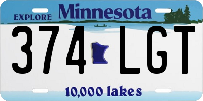 MN license plate 374LGT