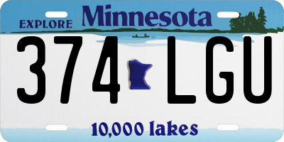 MN license plate 374LGU