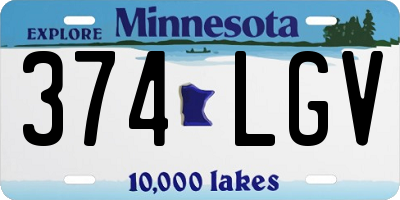 MN license plate 374LGV