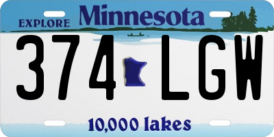 MN license plate 374LGW
