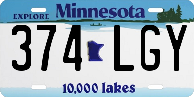 MN license plate 374LGY