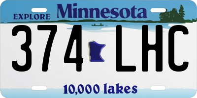 MN license plate 374LHC