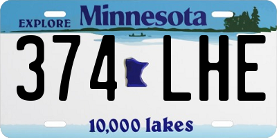 MN license plate 374LHE