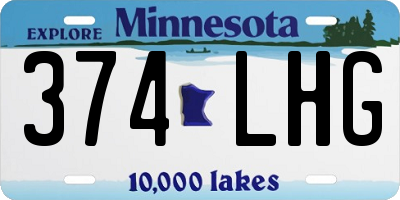 MN license plate 374LHG