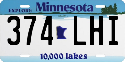 MN license plate 374LHI