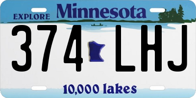 MN license plate 374LHJ