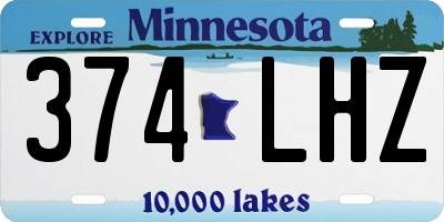MN license plate 374LHZ