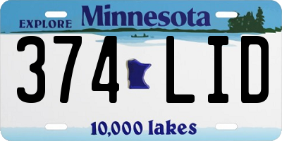 MN license plate 374LID