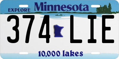 MN license plate 374LIE