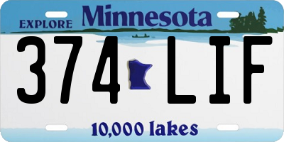 MN license plate 374LIF